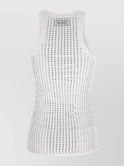 Attico Strass Tank Top In White