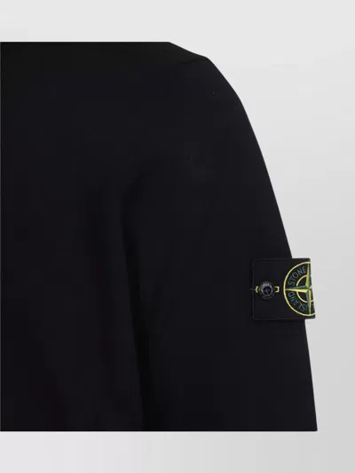 Stone Island Lightweight Wool Crew Neck Pullover In Black