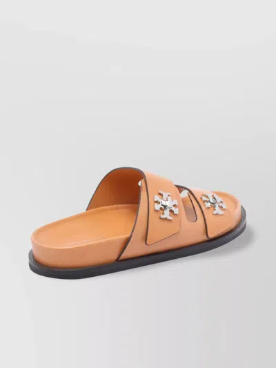 Tory Burch T-lock Leather Sport Slide Sandals In Multi