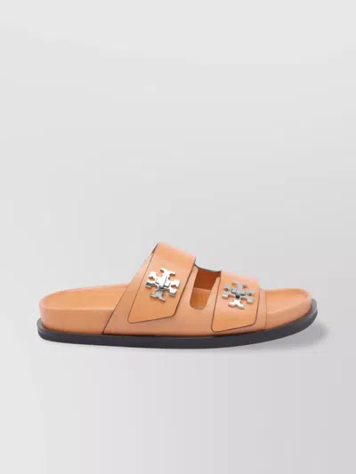 Tory Burch T-lock Leather Sport Slide Sandals In Multi