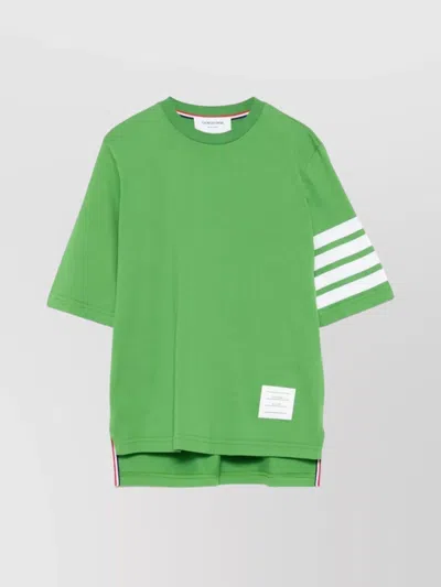 Thom Browne 4-bar Stripes Crewneck T-shirt In Green
