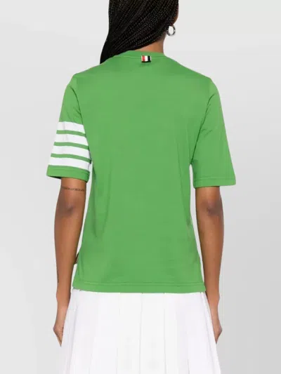 Thom Browne 4-bar Stripes Crewneck T-shirt In Green