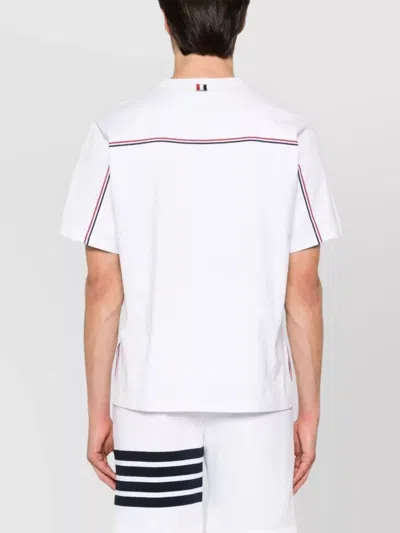 Thom Browne Oversized T-shirt With Rwb Knit Trim In White