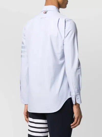 Thom Browne Straight Fit Cotton Oxford Button-down Shirt In Blue