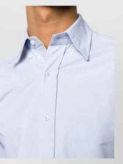 Thom Browne Straight Fit Cotton Oxford Button-down Shirt In Blue