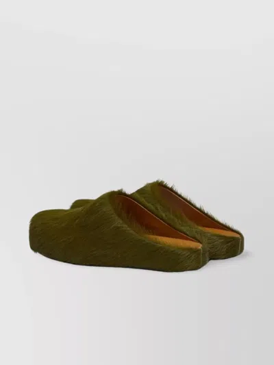 Marni Long Hair Calfskin Fussbett Sabot