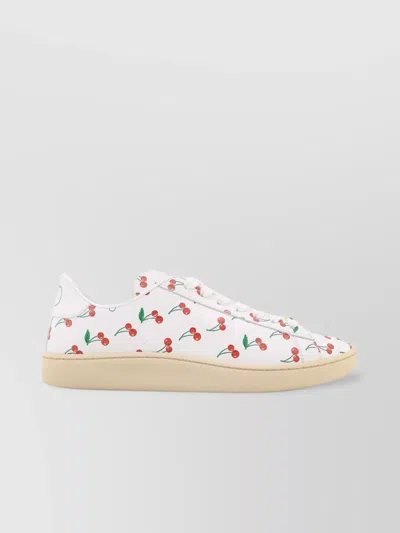 Valentino Garavani Royco Sneaker In Nappa Calfskin With Cherryfic Pattern In White