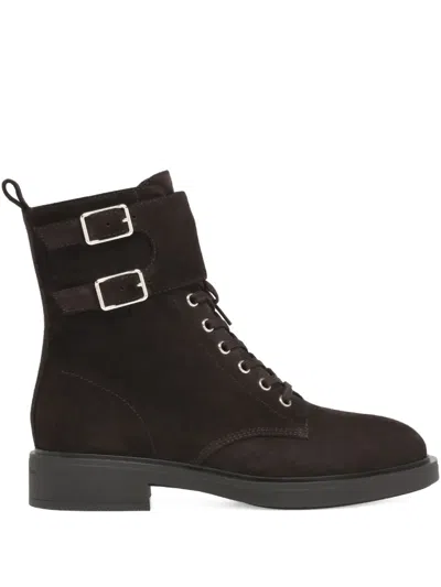 Gianvito Rossi Laced Ankle Boots In Brown