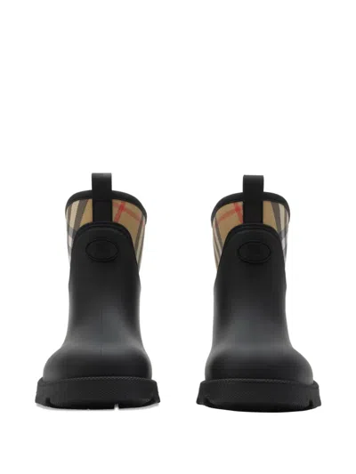 Burberry Marsh Stamp Rubber Ankle Boots In Black