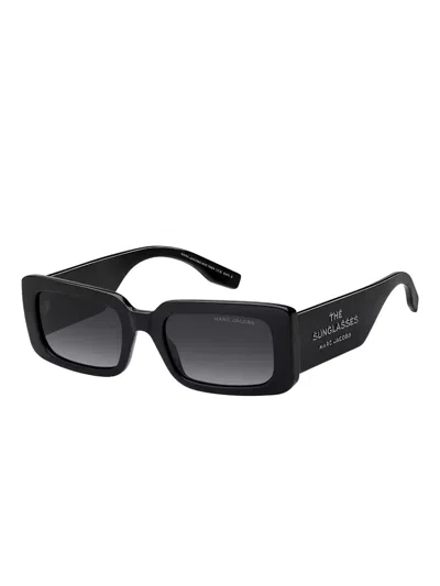 Marc Jacobs Marc 804s Nylon Rectangular Sunglasses In Black