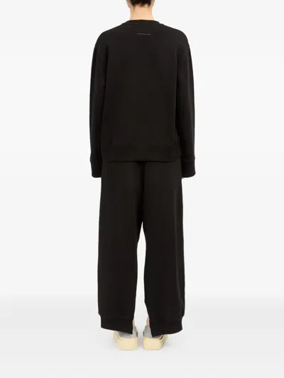 Mm6 Maison Margiela Logo Cotton Sweatshirt In Black