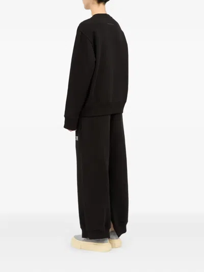 Mm6 Maison Margiela Logo Cotton Sweatshirt In Black