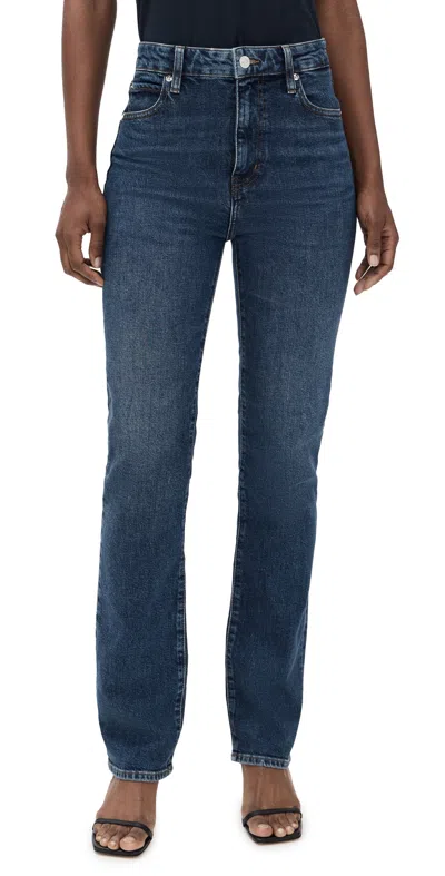 Frame The Ruler High Rise Slim Straight Jeans In Archie In Blue