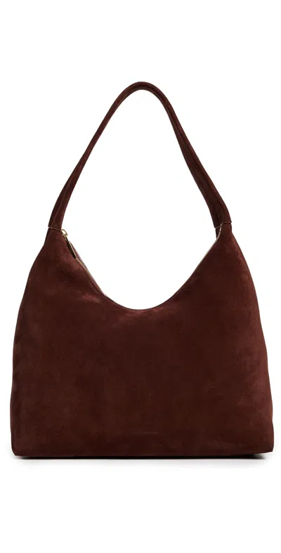 Mansur Gavriel Candy Suede Shoulder Bag In Brown
