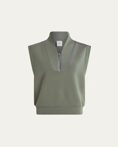 Varley Loretta Half-zip Sleeveless Sweatshirt In Green