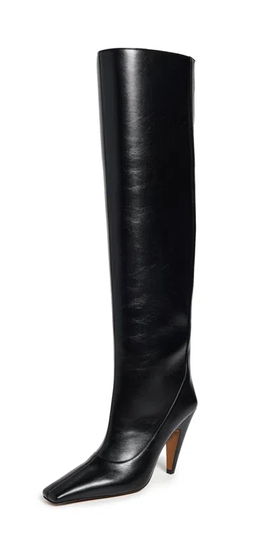 Stella Mccartney Stella Spur Knee-high Heeled Boots In Black