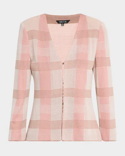 Misook Tailored Plaid Knit Jacket In Multi