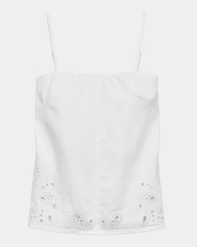 Rag & Bone Ultra Featherweight Aurora Strapless Top White Eyelet In White