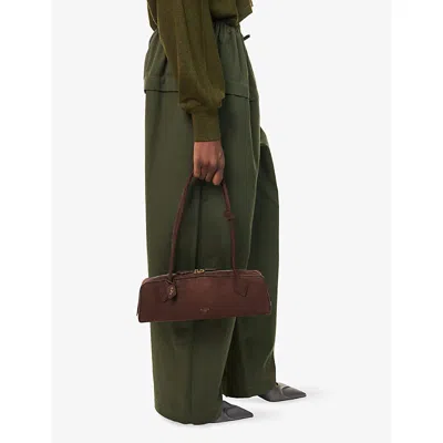 Alaïa Le Teckel Medium Leather Shoulder Bag In Black