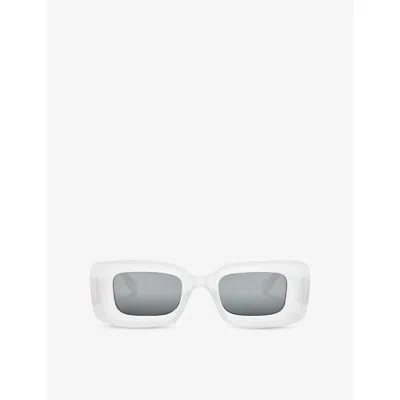 Loewe Womens White G736270x18 Rectangle-frame Acetate Sunglasses In Gray