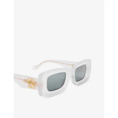 Loewe Womens White G736270x18 Rectangle-frame Acetate Sunglasses In Gray