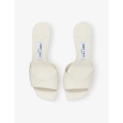 Jimmy Choo Womens Ivory Skye 70 Single-strap Leather Heeled Mules