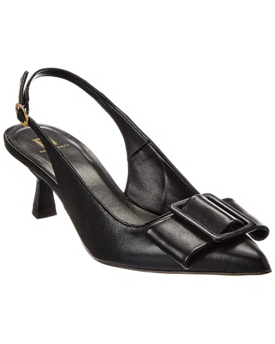 M By Bruno Magli Mona Leather Slingback Sandal In Black