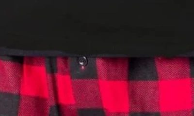 Sleephero Knit Brushed Grid Flannel Pajamas In Multi