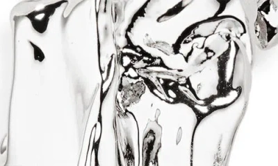 Tasha Molten 'c' Hoop Earrings In Silver