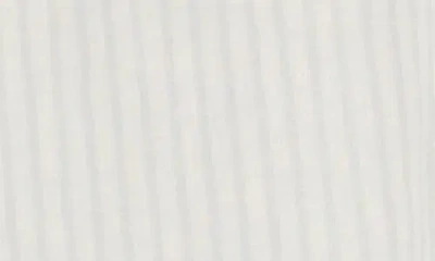 Dkny Jeans Stripe Linen Blend Crop Button-up Shirt In Neutral