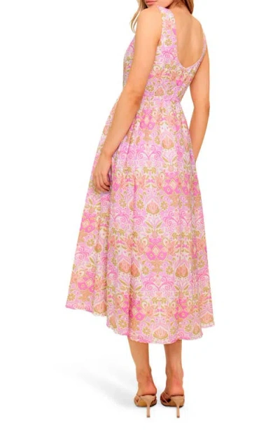 Flying Tomato Under The Sun Woven Midi Dress In Pink In Pink