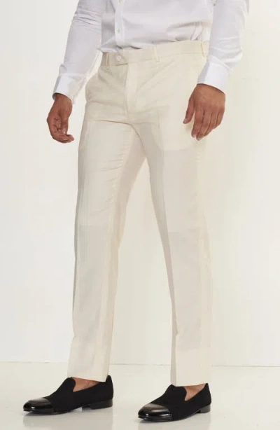 Ron Tomson Super 120s Wool Double Breasted Tuxedo Jacket In Nude