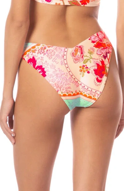 Maaji Valerya Lace-up Reversible Bikini Bottoms In Pink