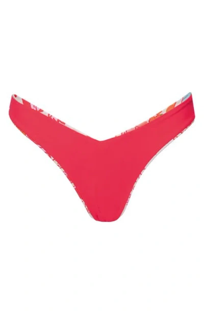 Maaji Valerya Lace-up Reversible Bikini Bottoms In Pink