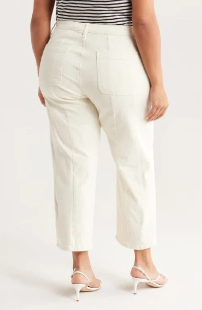 Kut From The Kloth Patch Pocket High Waist Crop Wide Leg Jeans In White