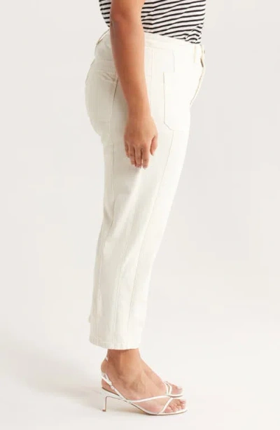 Kut From The Kloth Patch Pocket High Waist Crop Wide Leg Jeans In White