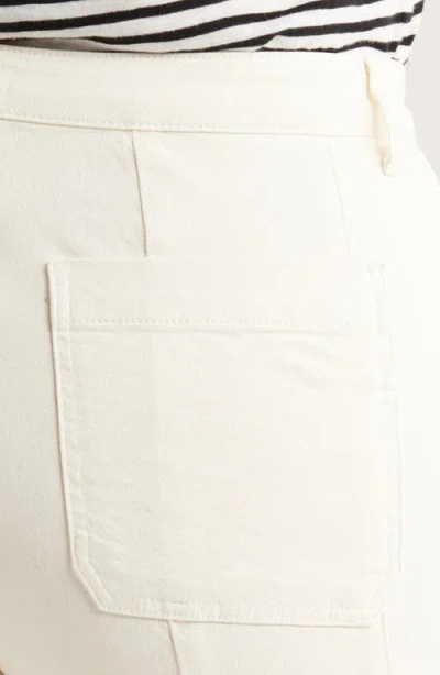 Kut From The Kloth Patch Pocket High Waist Crop Wide Leg Jeans In White