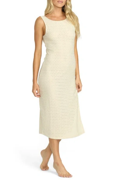 Billabong Eyelet Cover-up Midi Dress In Neutral