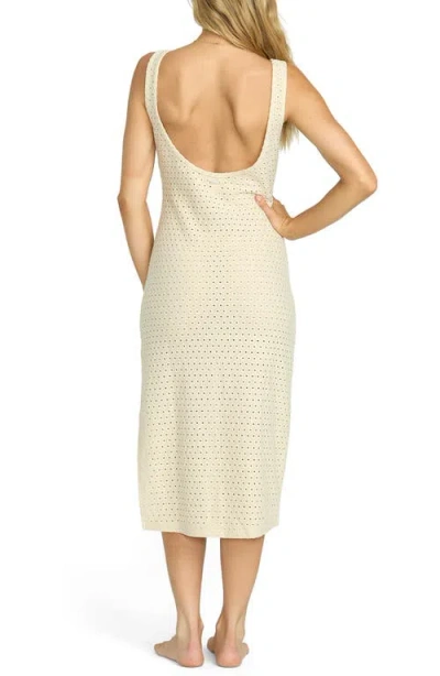 Billabong Eyelet Cover-up Midi Dress In Neutral