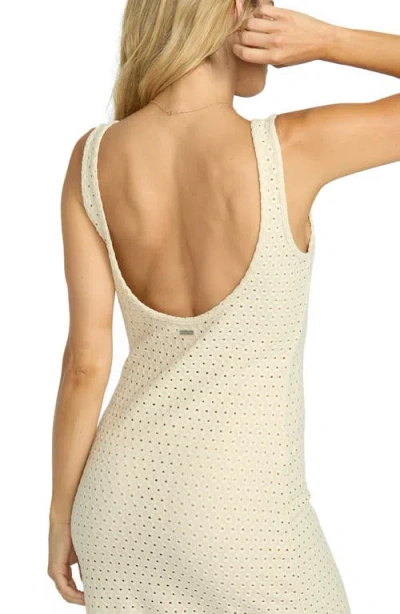 Billabong Eyelet Cover-up Midi Dress In Neutral