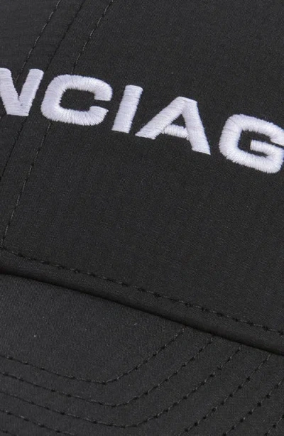 Balenciaga Embroidered Logo Baseball Cap In Black