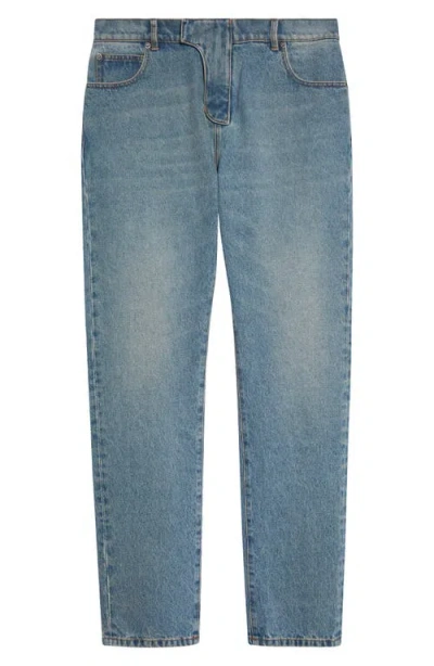 Balmain Regular Fit Straight Leg Jeans In Blue