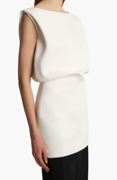 Khaite Toma Bonded Crepe Minidress In White