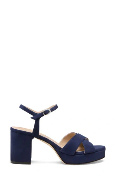 Stuart Weitzman Dayna Suede Crisscross Platform Sandals