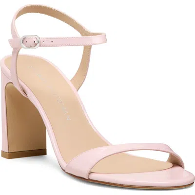Stuart Weitzman Babette Patent Leather Ankle-strap Sandals In Pink