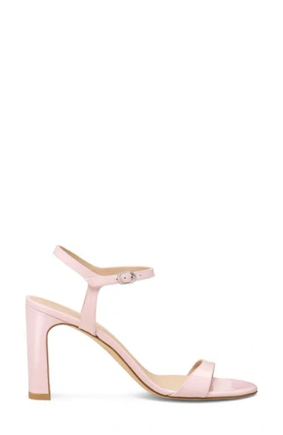 Stuart Weitzman Babette Patent Leather Ankle-strap Sandals In Pink