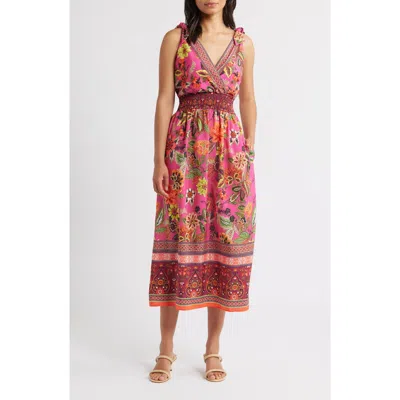Eliza J Smocked Waist Midi Sundress In Multi