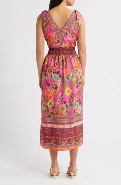 Eliza J Smocked Waist Midi Sundress In Multi
