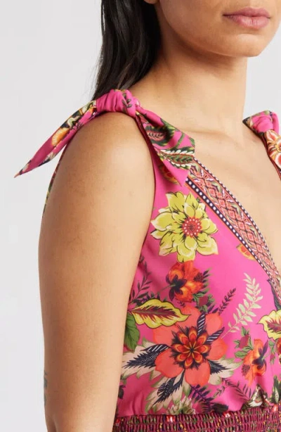 Eliza J Smocked Waist Midi Sundress In Multi