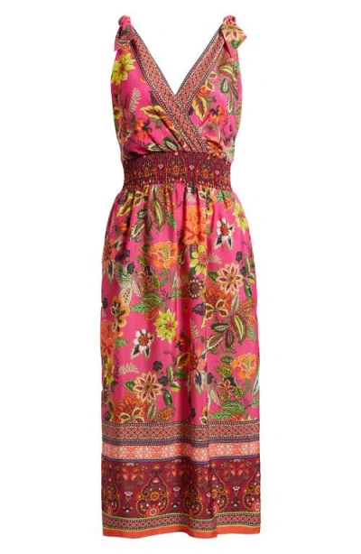 Eliza J Smocked Waist Midi Sundress In Multi